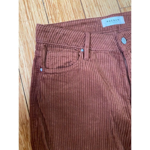 Pacsun Corduroy Mom Jean Size 27 Women's High Rise Pant Brown Rust Ankle Crop - Picture 8 of 10